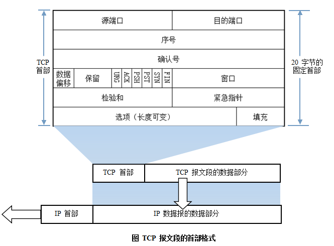 Format of the TCP packet header
